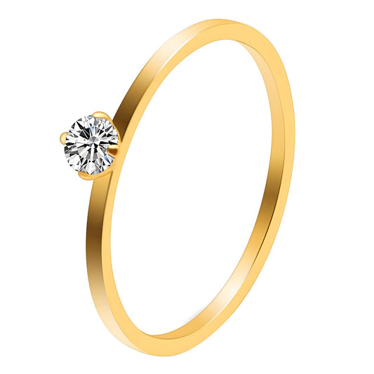 Elegant Statement Band Ring in 18K Gold Plated Steel