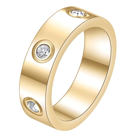 Contemporary Statement Band Ring in 18K Gold Plated Steel