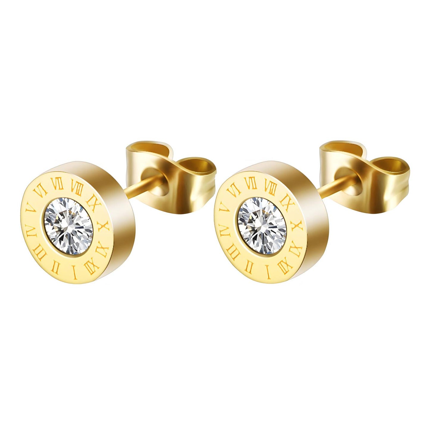 Pendientes Inspirados en acero inoxidable bañados en oro de 18K,