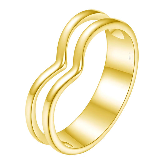 Luxe Statement Band Ring in 18K Gold Plated Steel