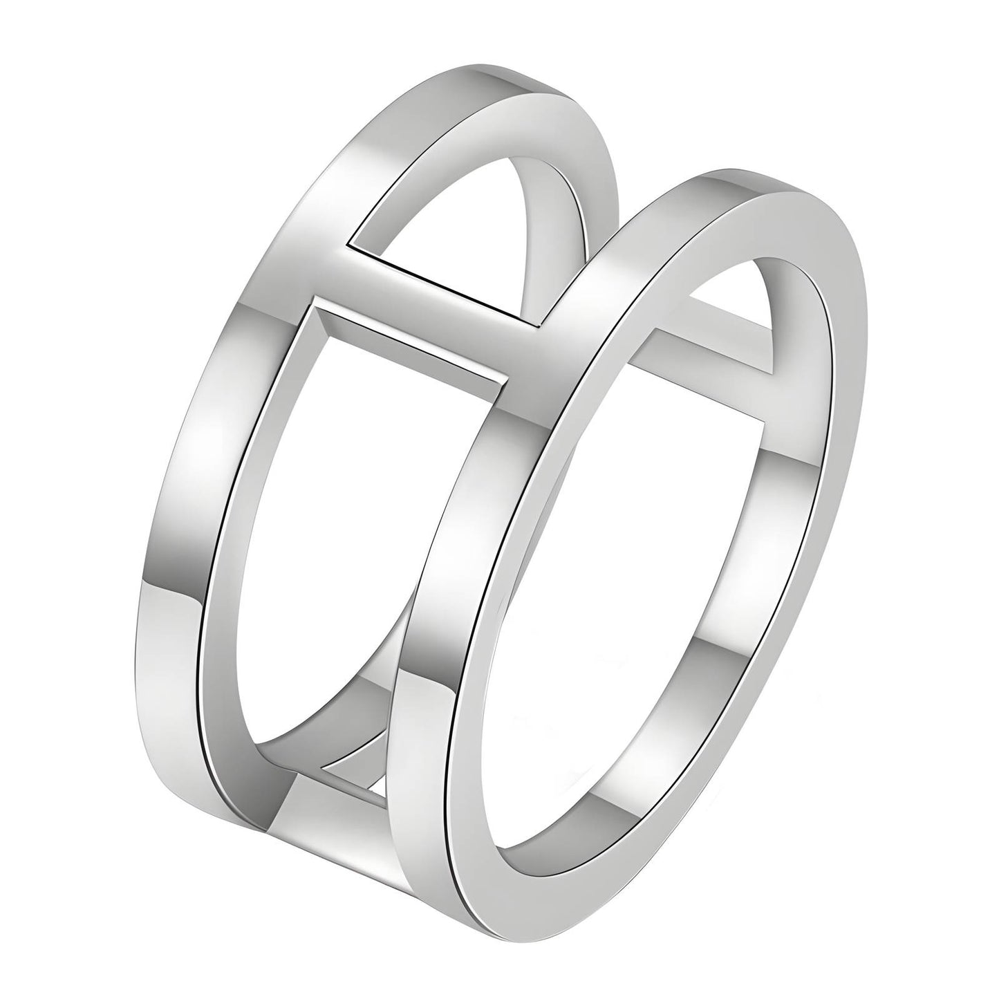 Elegant Statement Band Ring in Stainless Steel