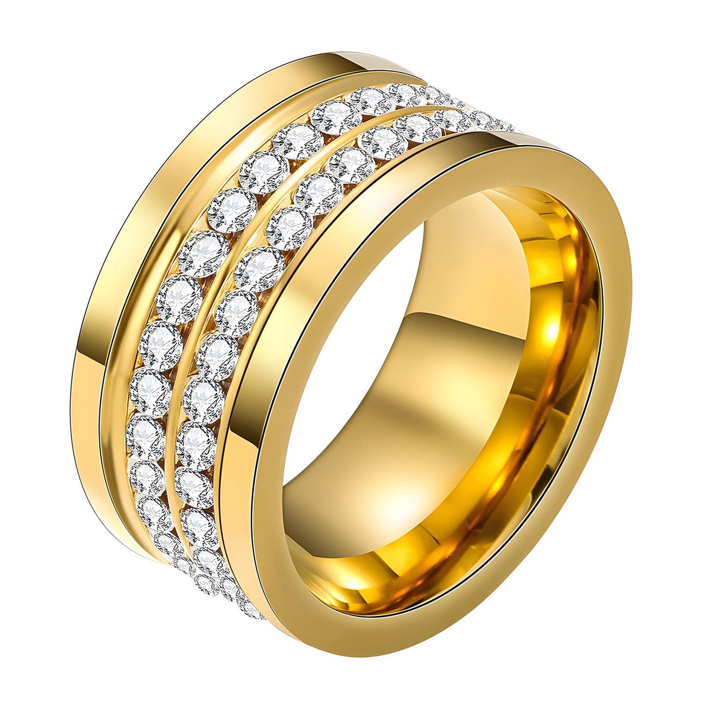 Classic Statement Band Ring in 18K Gold Plated Steel