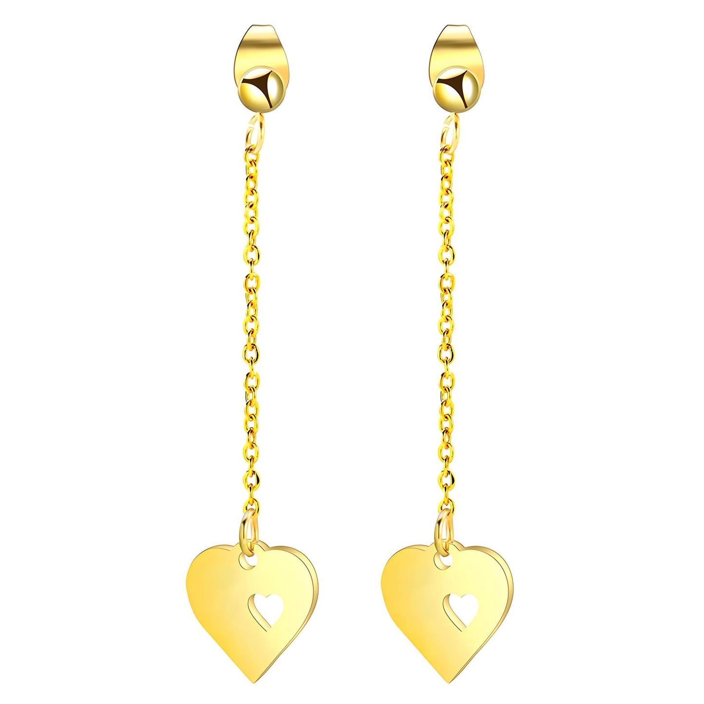 18K gold plated Stainless steel  Hearts earrings,