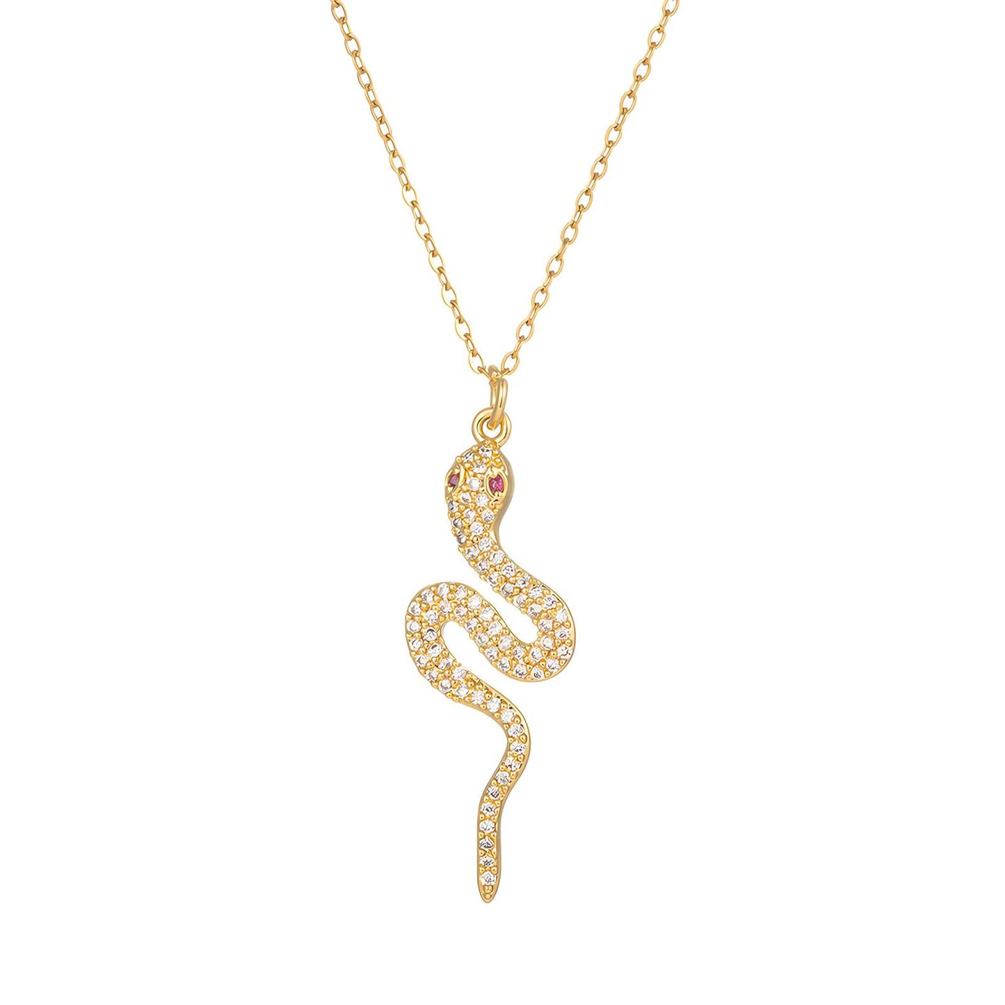 Mystic Snake Design Necklace in 18K Gold Plated Steel