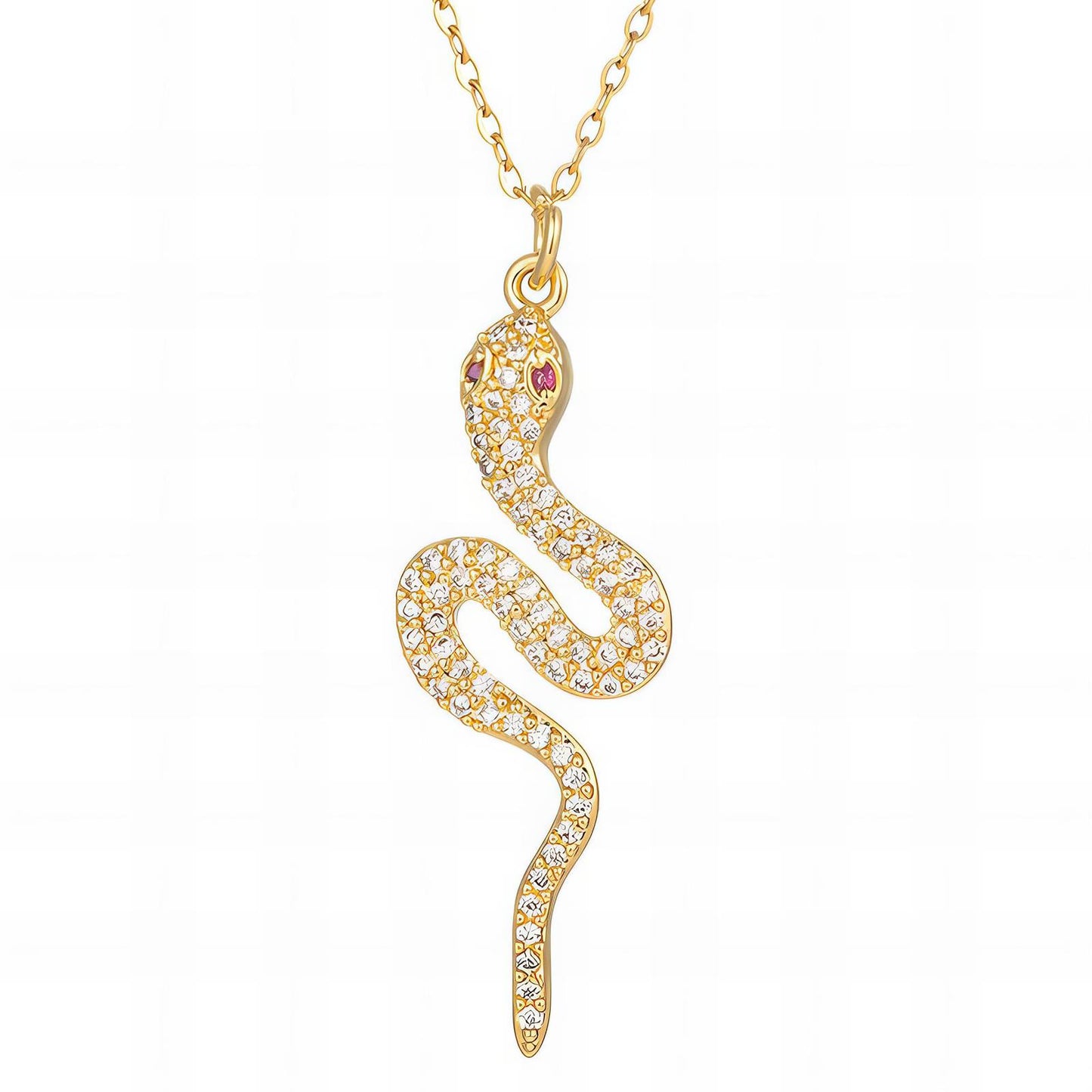 Mystic Snake Design Necklace in 18K Gold Plated Steel