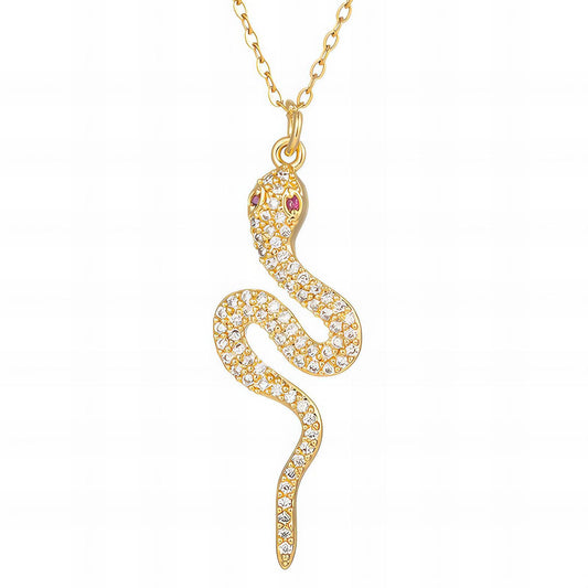 Mystic Snake Design Necklace in 18K Gold Plated Steel