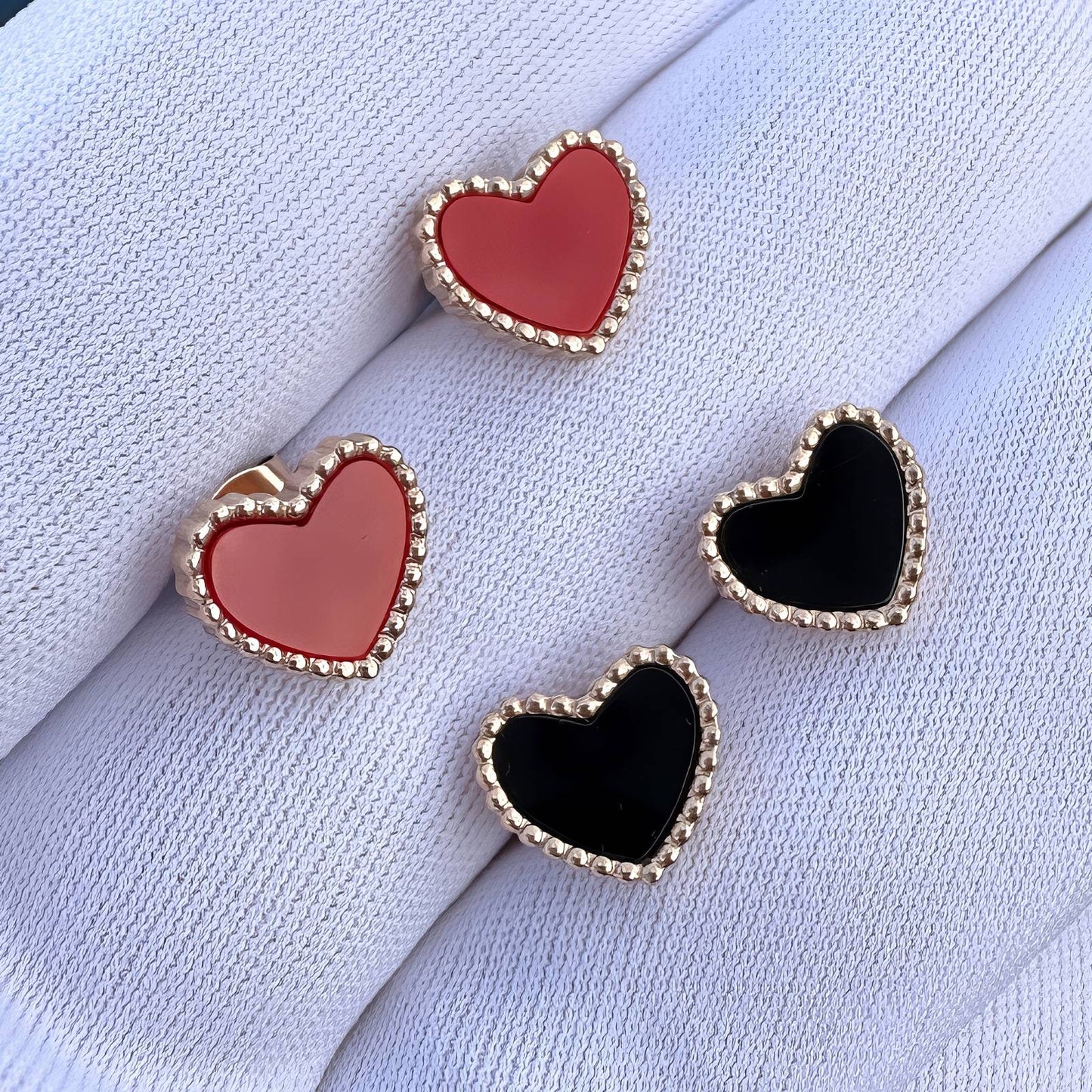 18K gold plated Stainless steel  Hearts earrings,