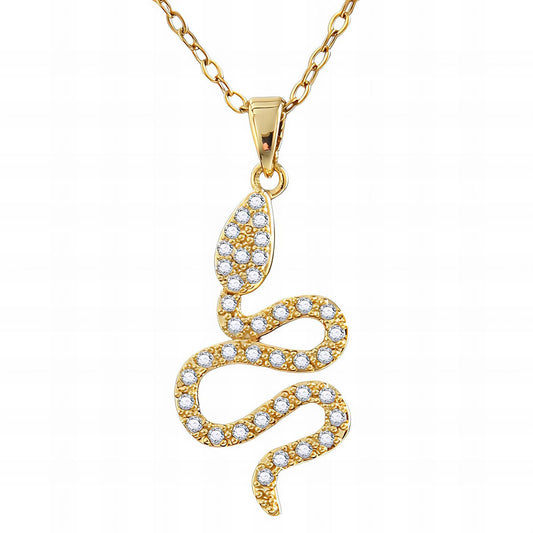 Mystic Snake Design Necklace in 18K Gold Plated Steel