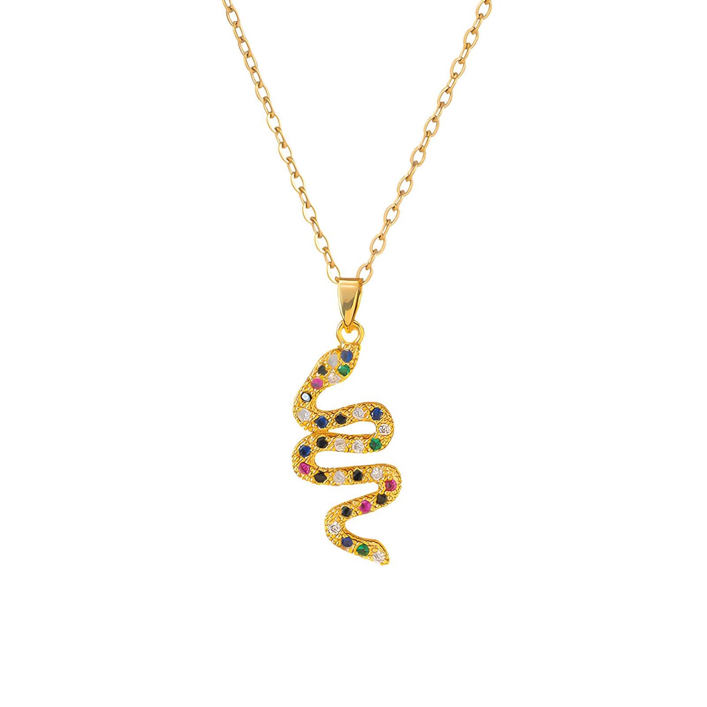 Mystic Snake Design Necklace in 18K Gold Plated Steel