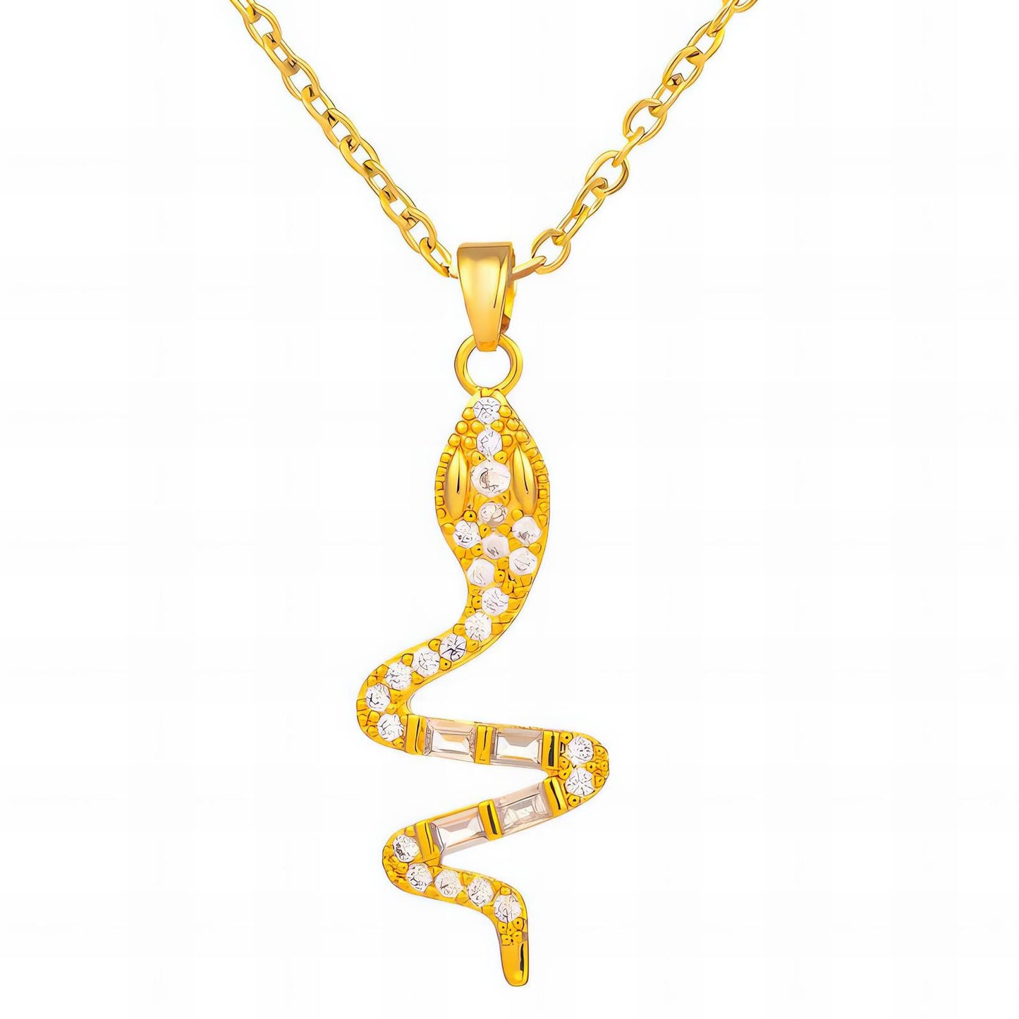 Mystic Snake Design Necklace in 18K Gold Plated Steel