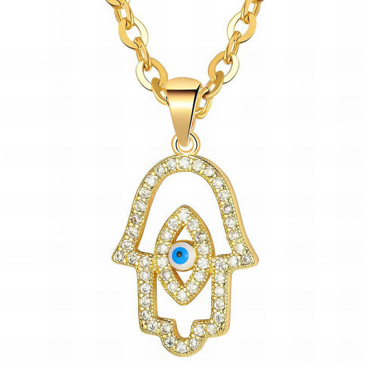 Protection Evil Eye Pendant in 18K Gold Plated Steel