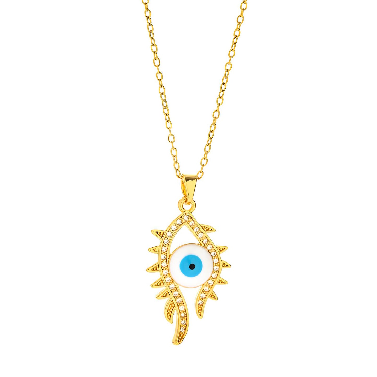 Protection Evil Eye Pendant in 18K Gold Plated Steel