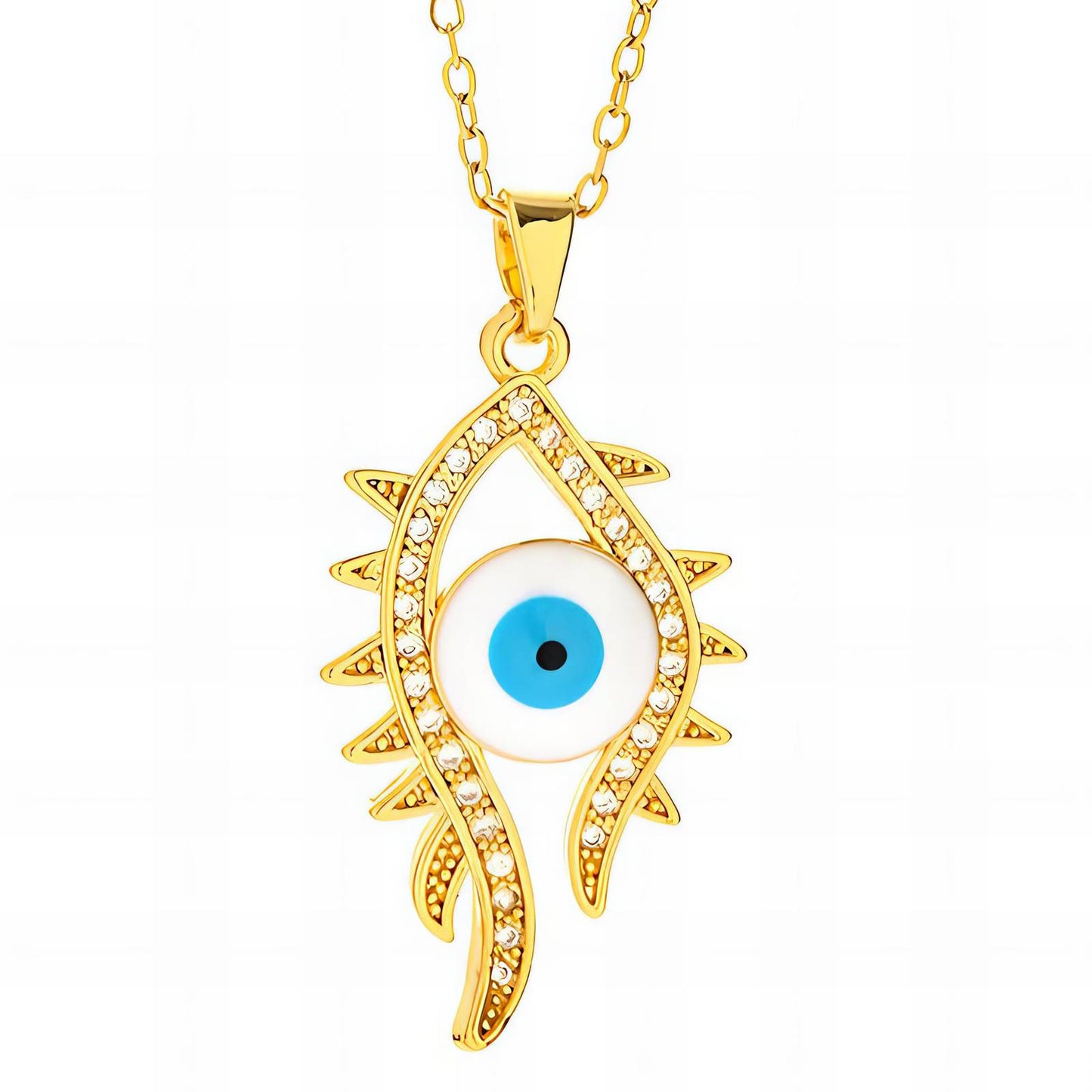 Protection Evil Eye Pendant in 18K Gold Plated Steel