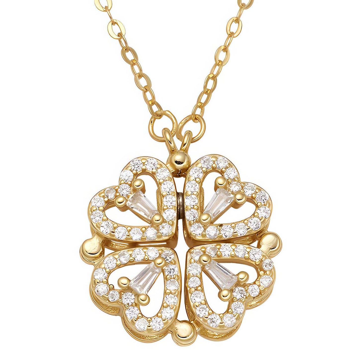 Delicate Flower Pendant in 18K Gold Plated Steel