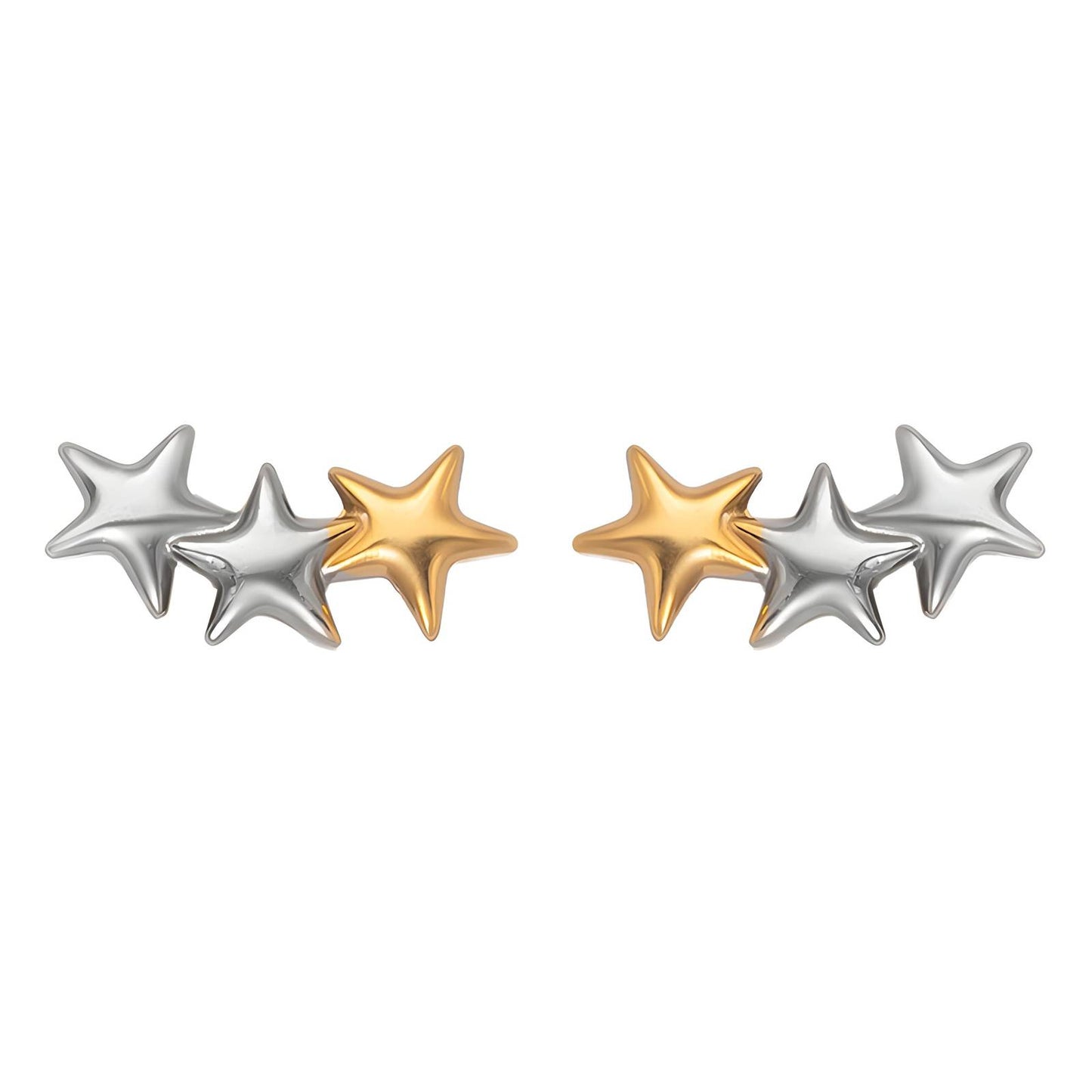 18K gold plated Stainless steel  Stars earrings,