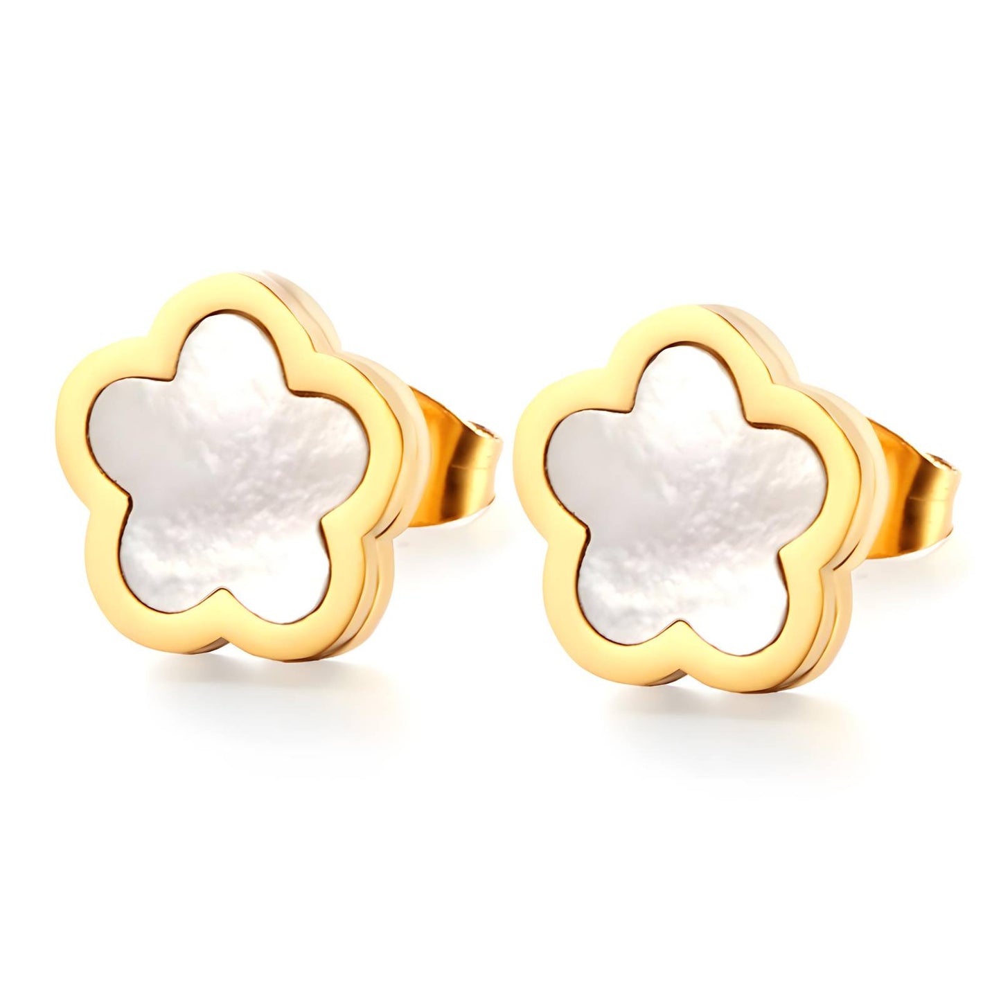 18K gold plated Stainless steel  Flowers earrings,