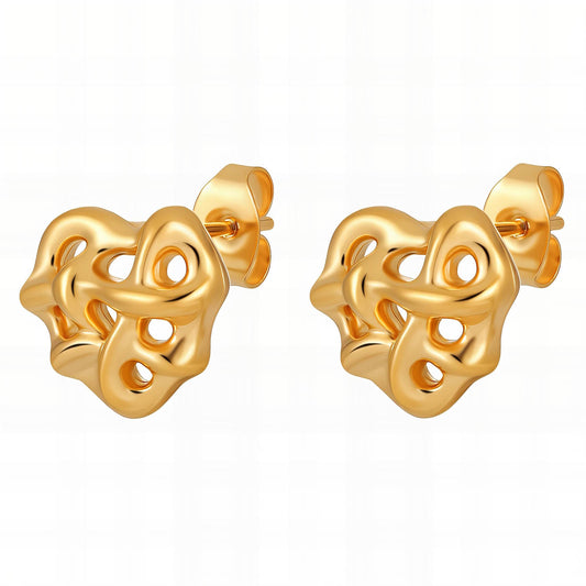 18K gold plated Stainless steel  Hearts earrings,