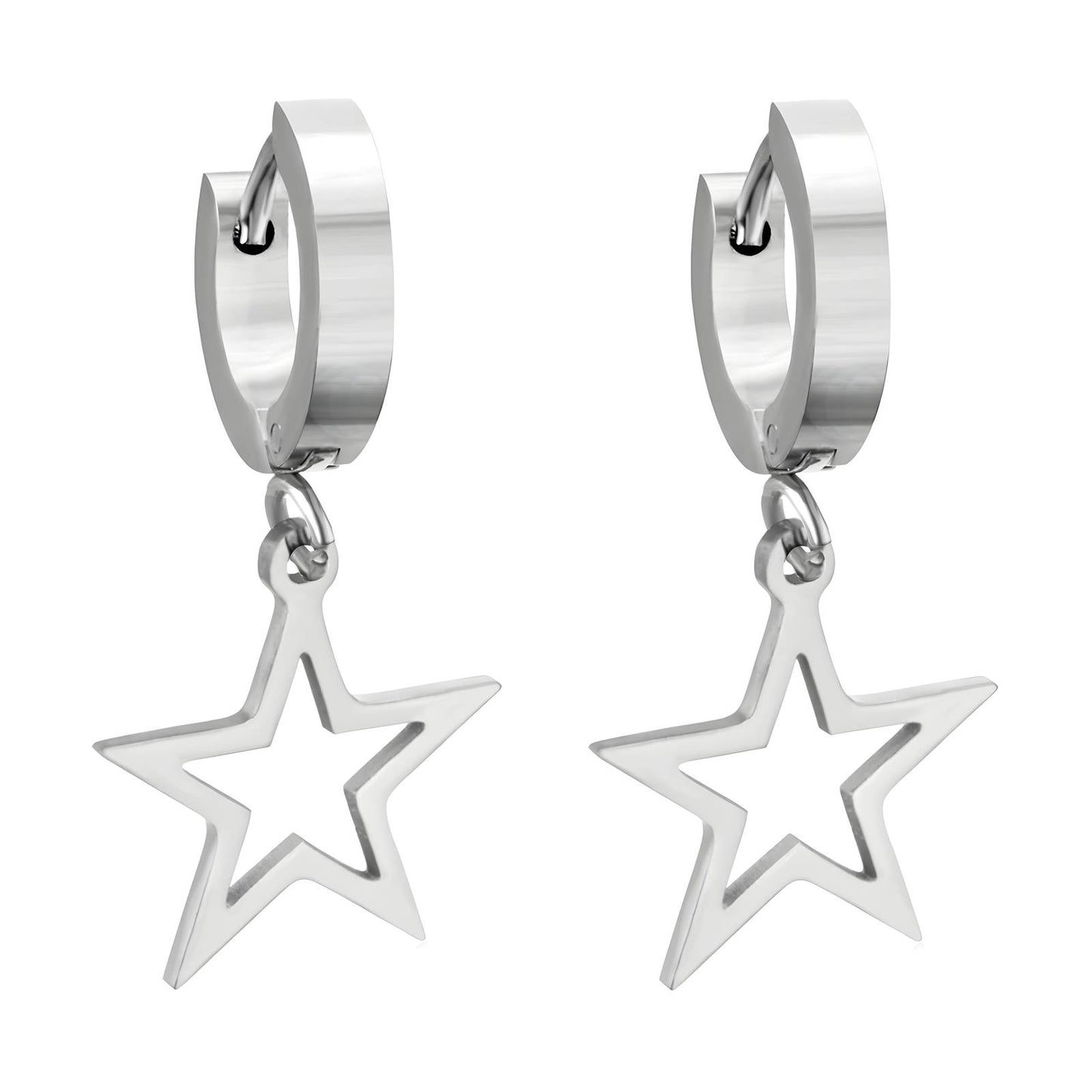 Stainless steel  Star earrings,