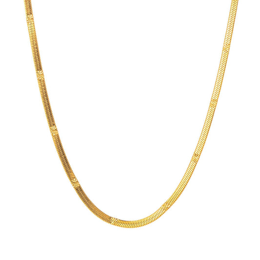 Collar de acero inoxidable bañado en oro de 18 quilates,