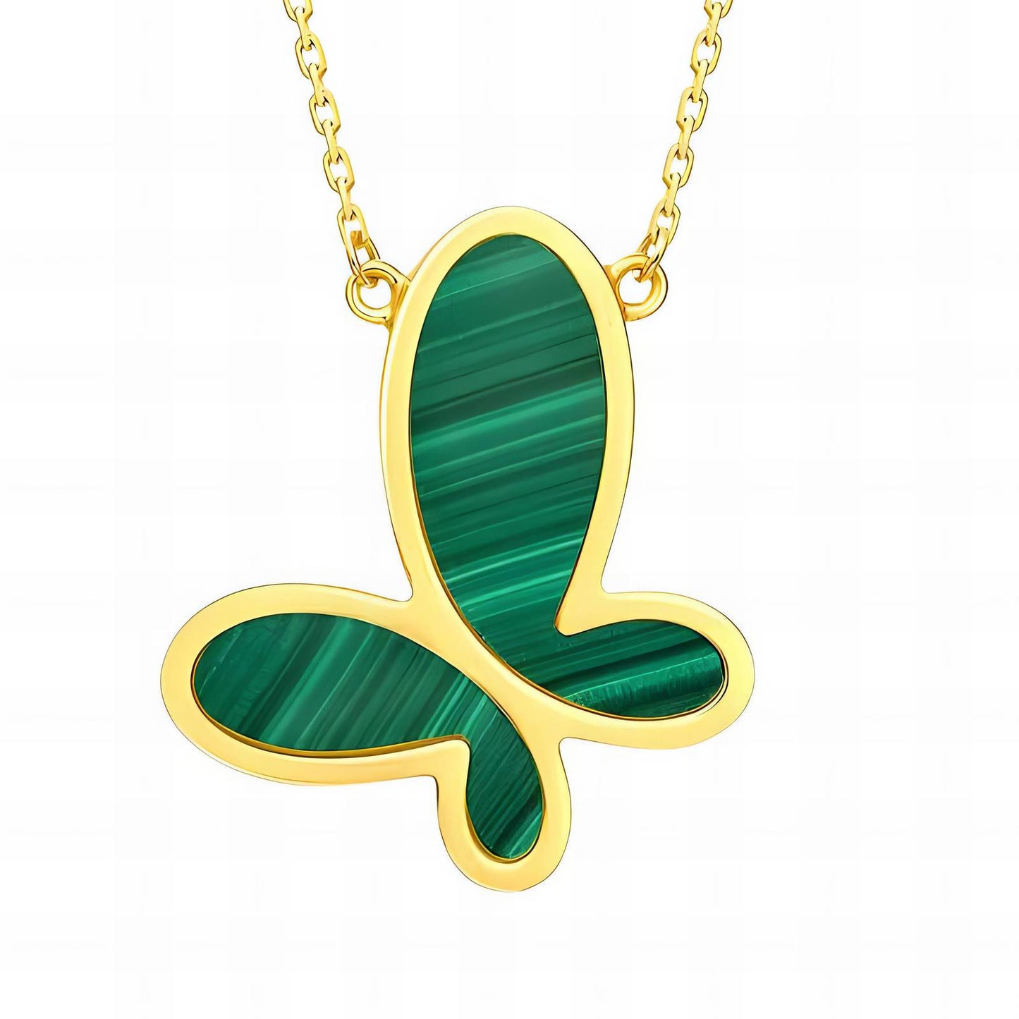 Dainty Butterfly Charm Necklace in 18K Gold Plated Steel