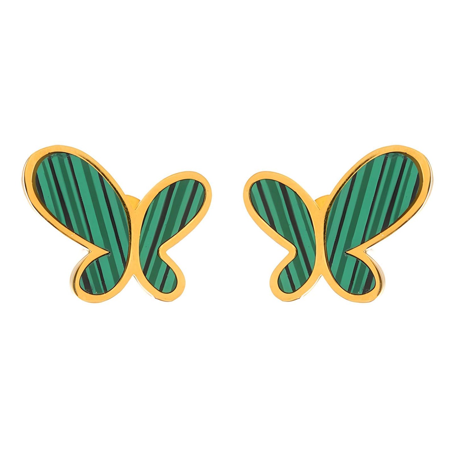 18K gold plated Stainless steel  Butterflies earrings,