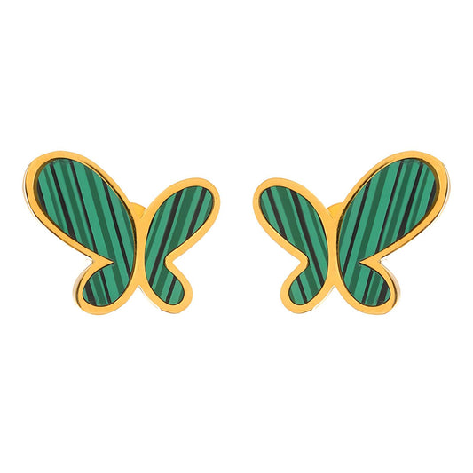 18K gold plated Stainless steel  Butterflies earrings,