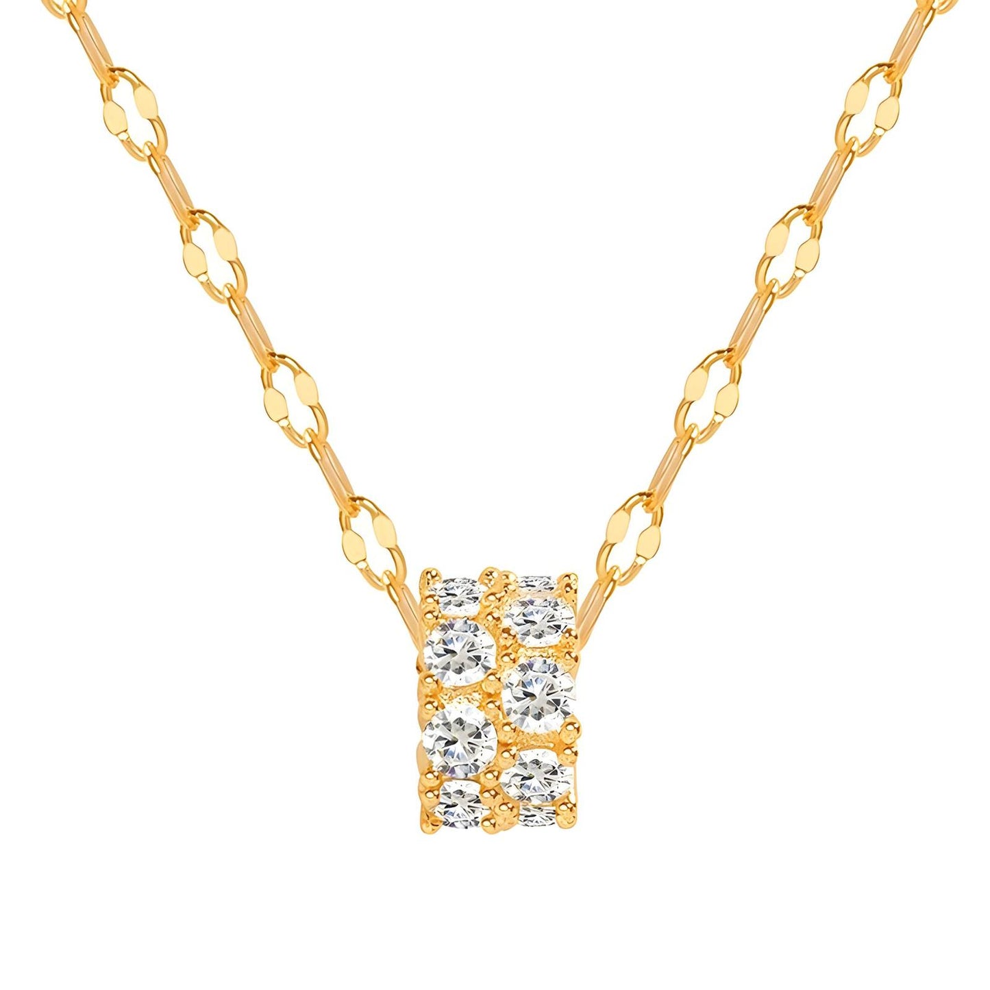 Elegant Chain Necklace in 18K Gold Plated Steel