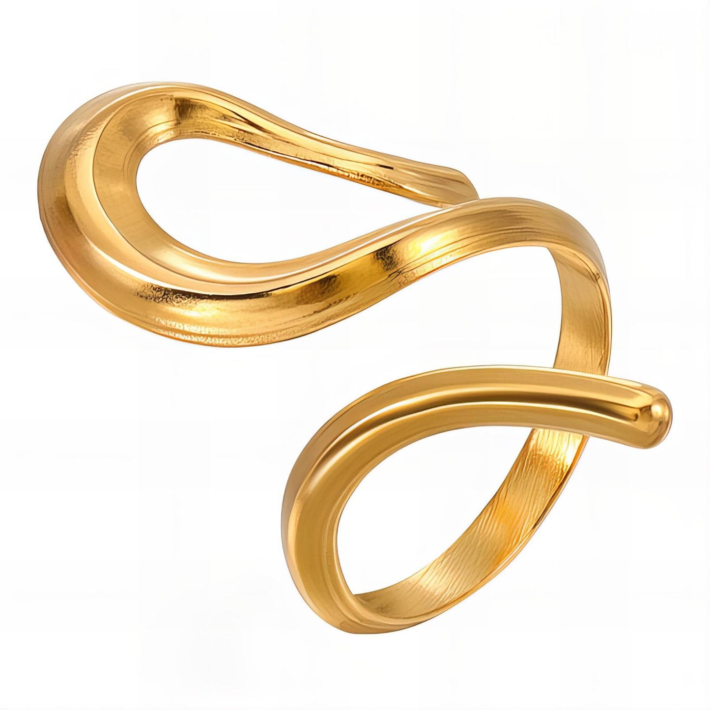 Modern Statement Band Ring in 18K Gold Plated Steel