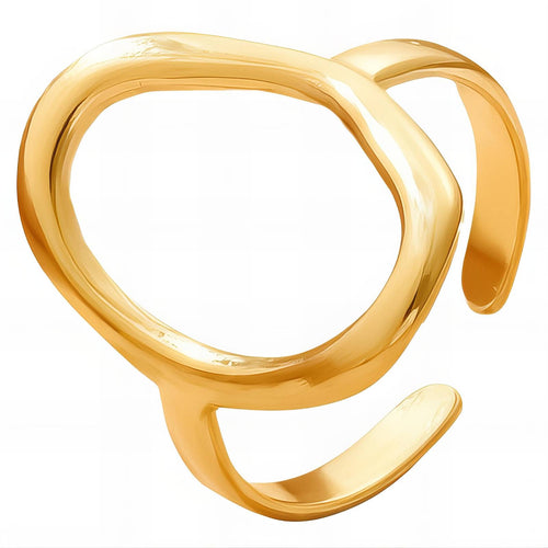 Chic Initial “O” Ring – 18K Gold Steel