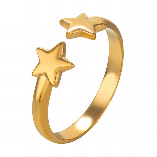 Celestial Stars Ring in 18K Gold Plated Steel