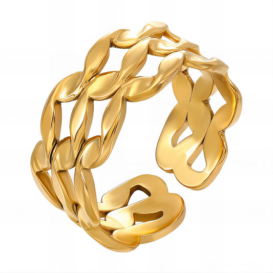 Modern Band Ring | Gold Plated Steel