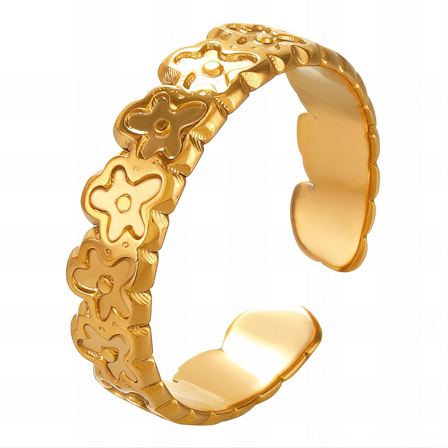 Floral Garden Ring | Gold Plated Steel