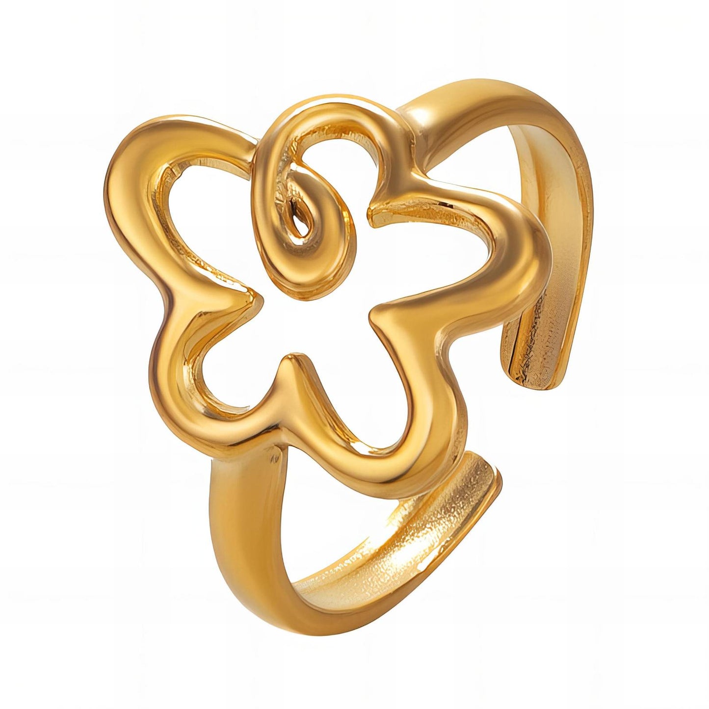 Floral Ring Design | Gold Plated Steel