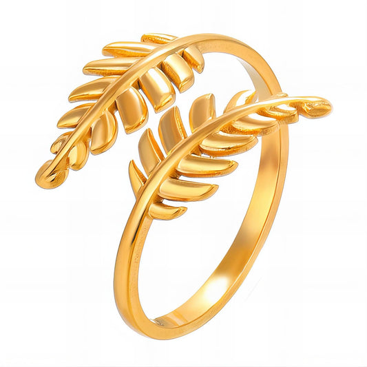 Nature Leaf Ring | Gold Plated Steel