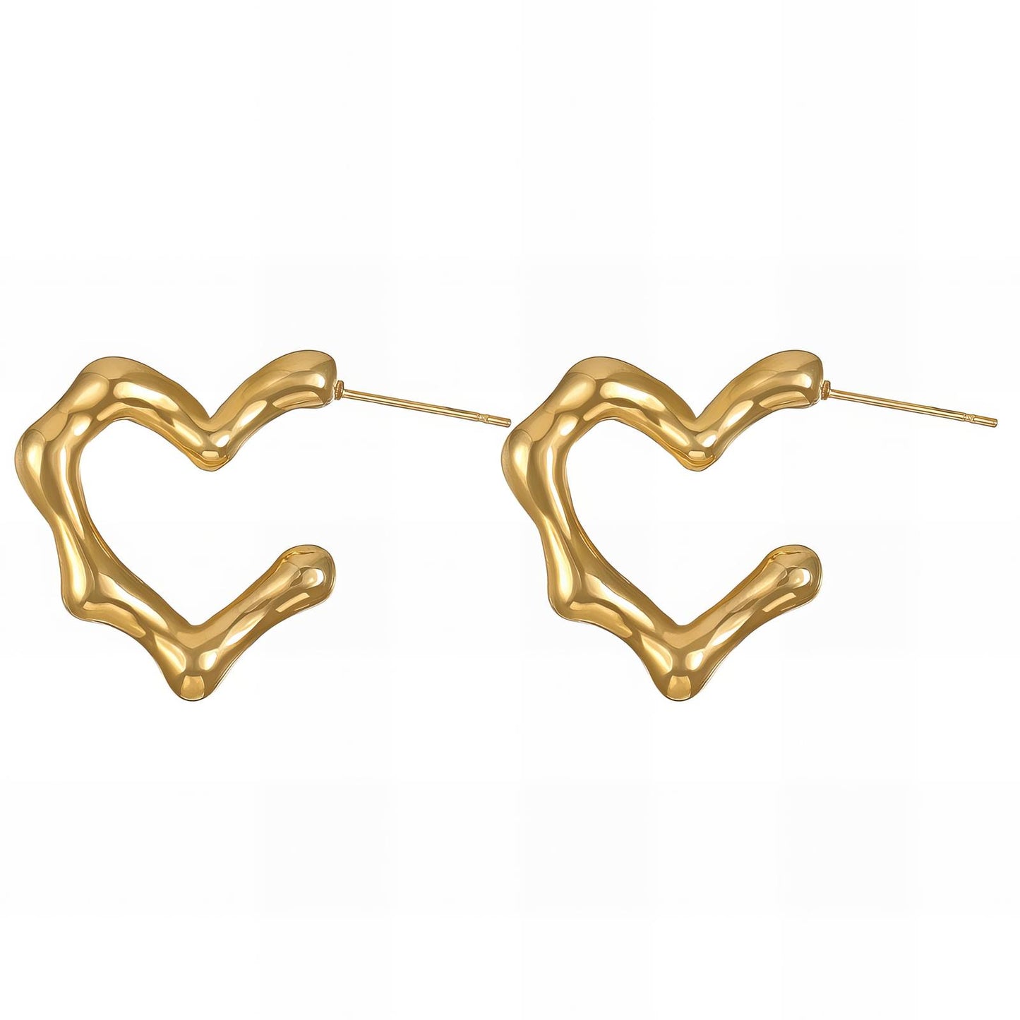 18K gold plated Stainless steel  Hearts earrings,