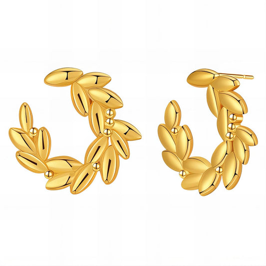 18K gold plated Stainless steel  Leafs earrings,