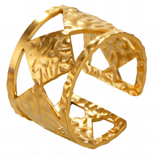 Contemporary Statement Band Ring in 18K Gold Plated Steel