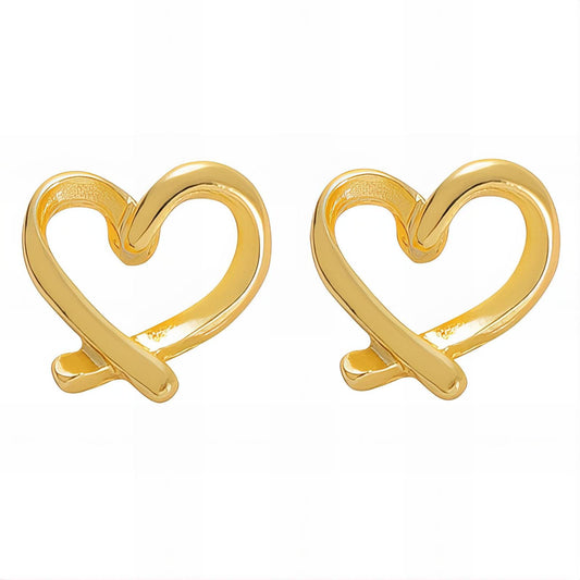 18K gold plated Stainless steel  Hearts earrings,