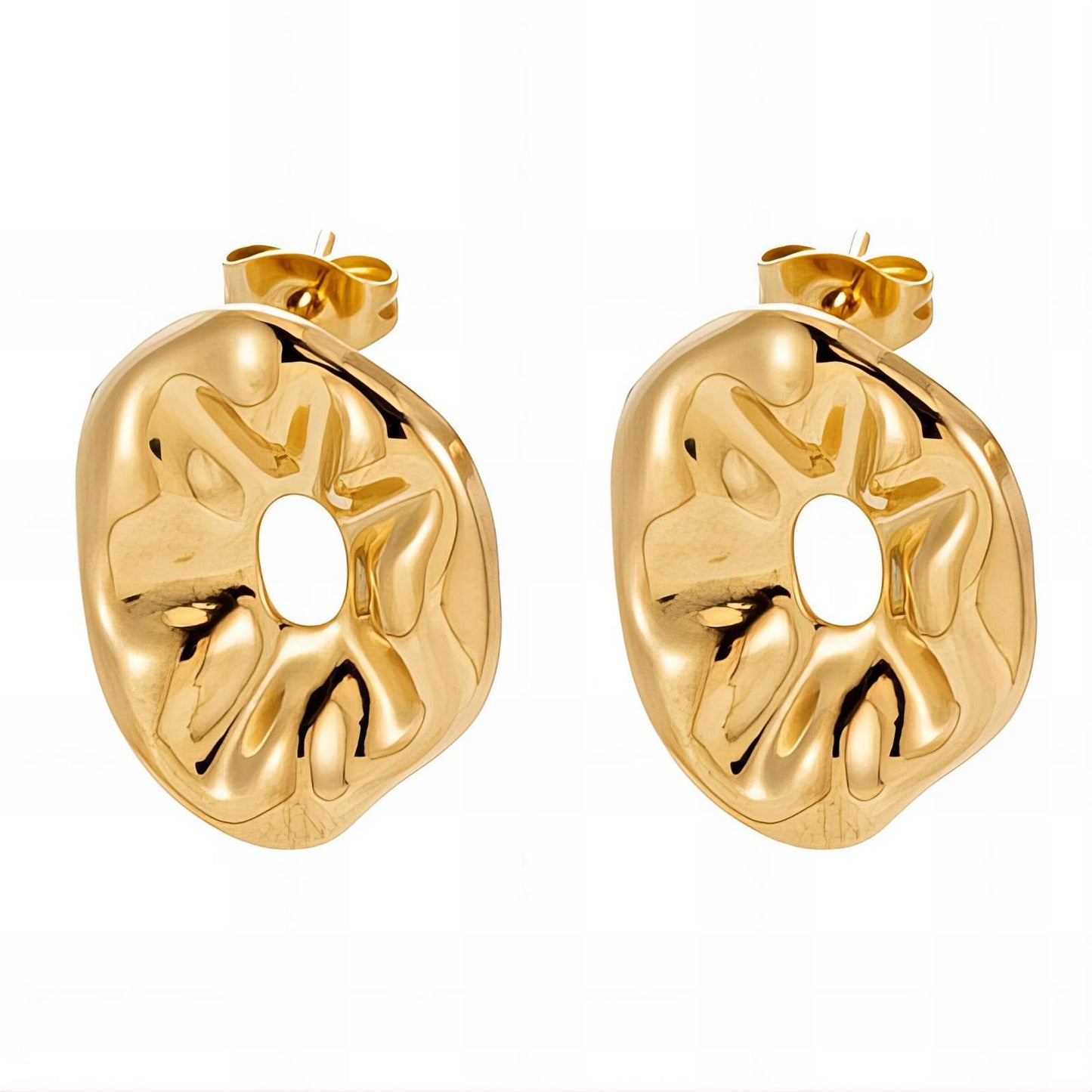 18K gold plated Stainless steel  Flowers earrings,