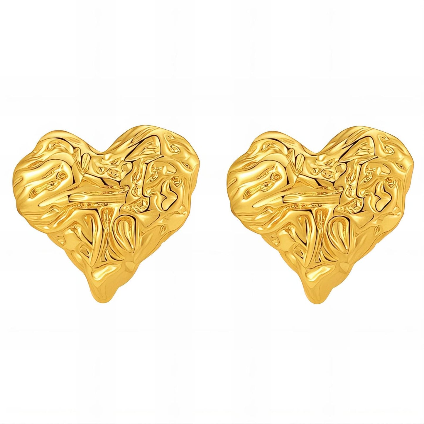 18K gold plated Stainless steel  Hearts earrings,