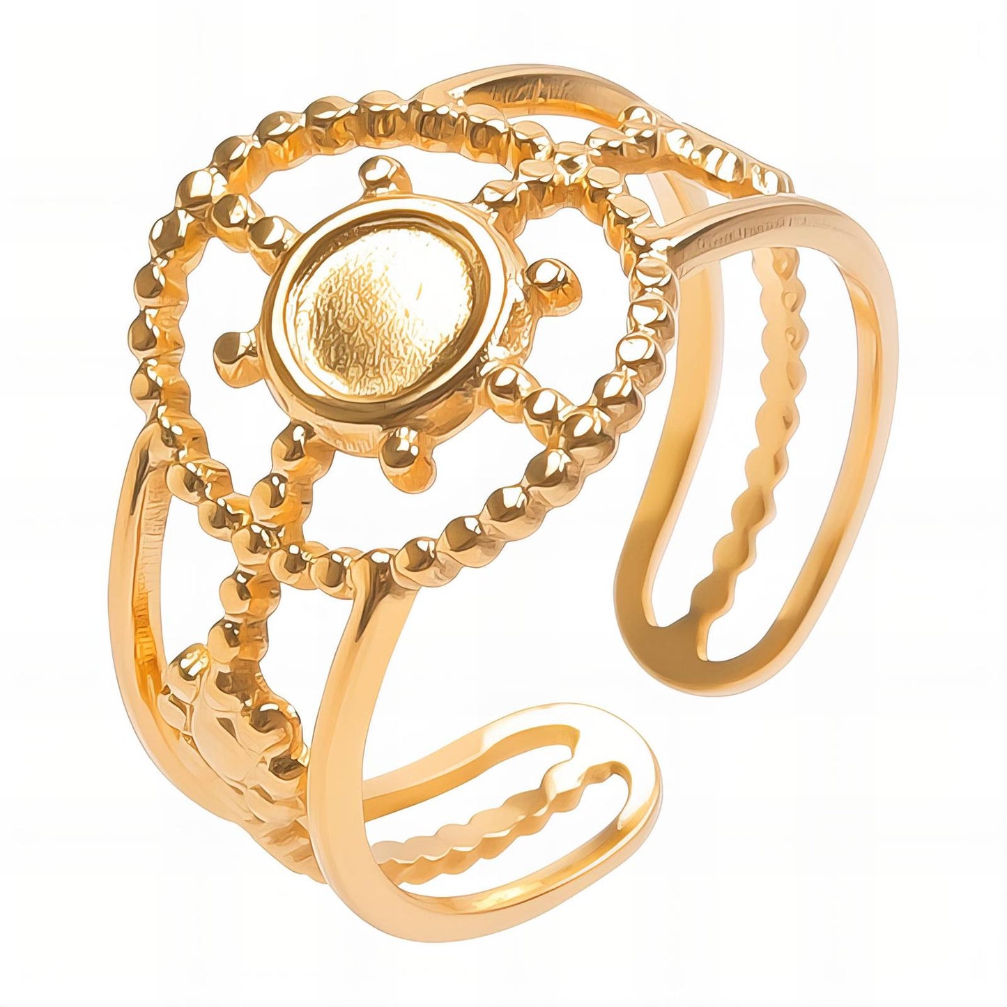 Luxe Floral Garden Ring in 18K Gold Plated Steel