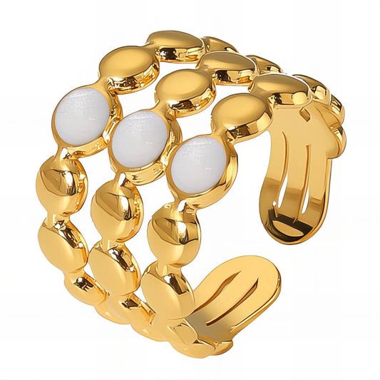 Delicate Statement Band Ring in 18K Gold Plated Steel