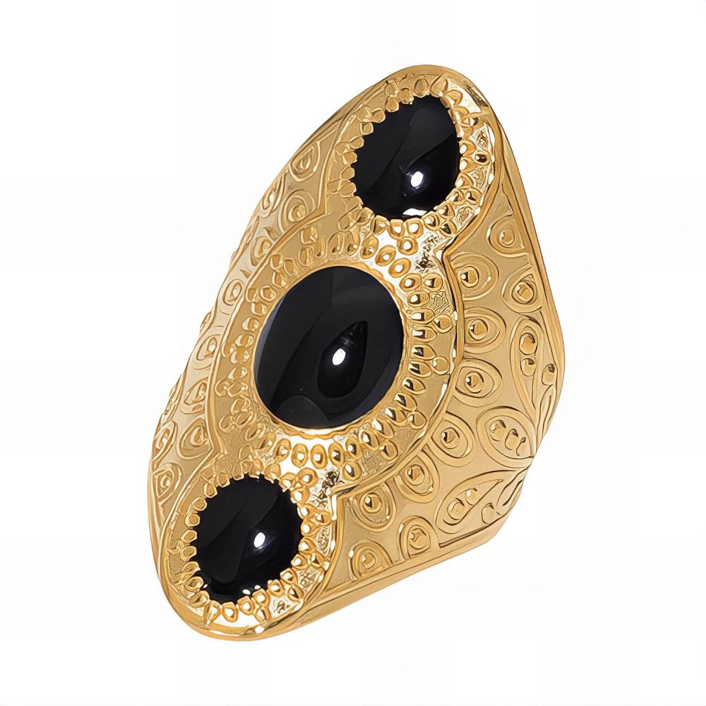 Contemporary Statement Band Ring in 18K Gold Plated Steel