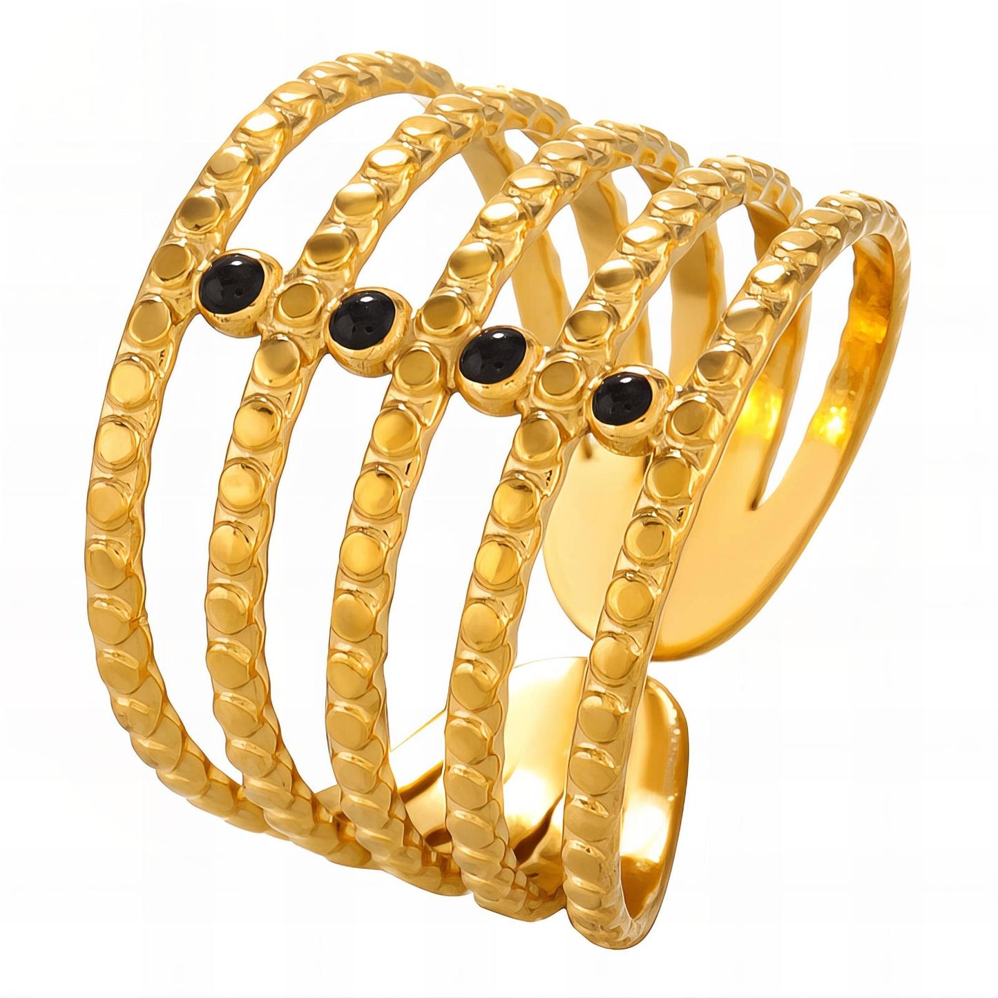 Modern Statement Band Ring in 18K Gold Plated Steel