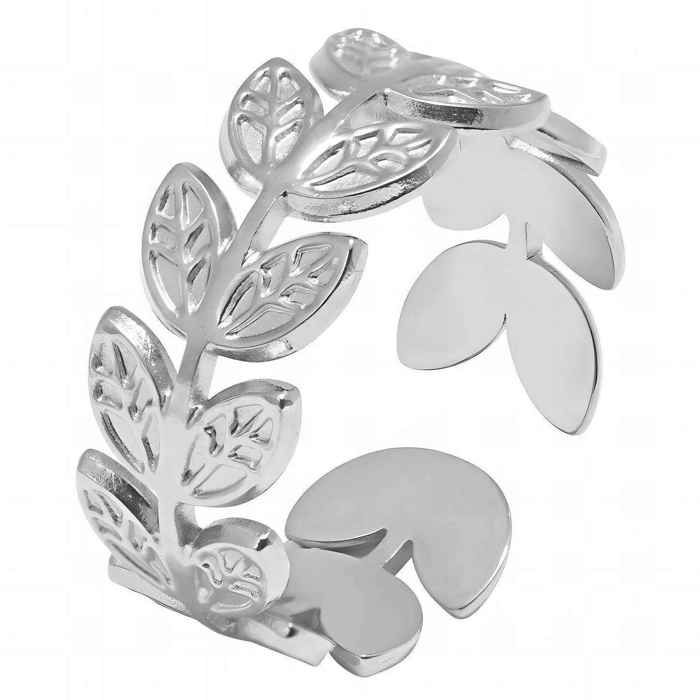 Delicate Nature Leaf Ring in Stainless Steel