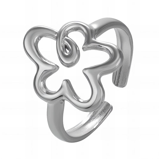 Delicate Floral Ring in Stainless Steel