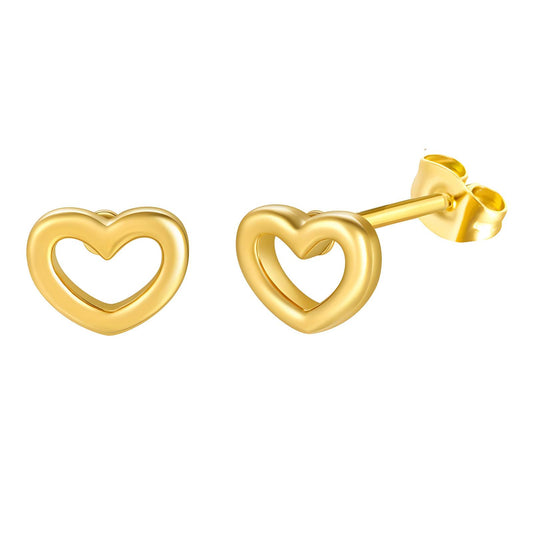 18K gold plated Stainless steel  Hearts earrings,