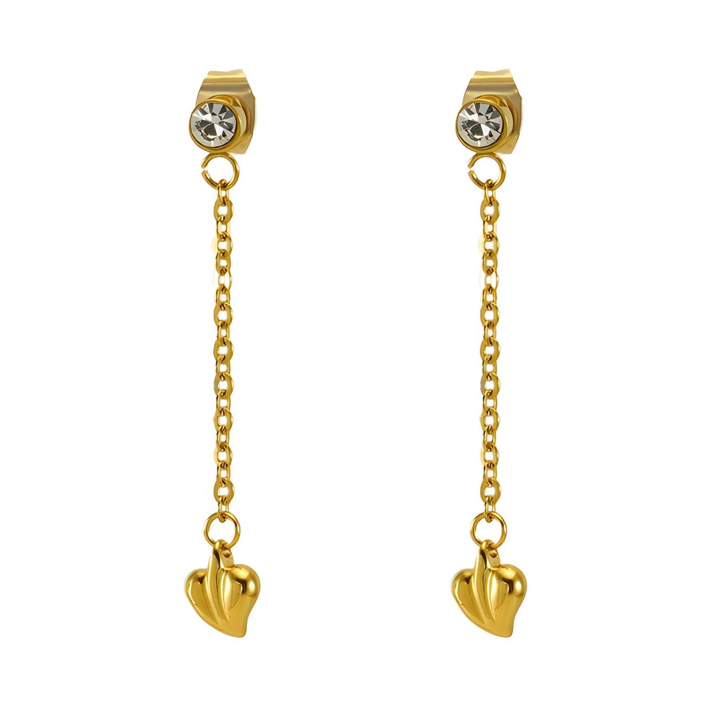 18K gold plated Stainless steel  Hearts earrings,