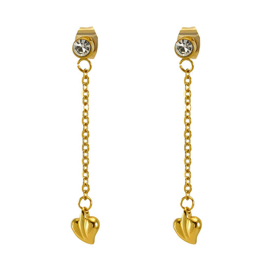 18K gold plated Stainless steel  Hearts earrings,