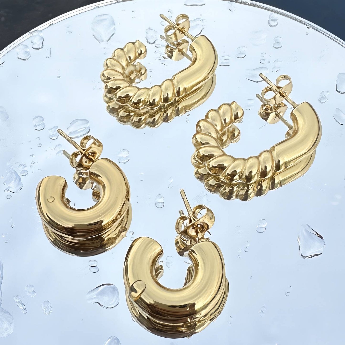 18K gold plated Stainless steel earrings,